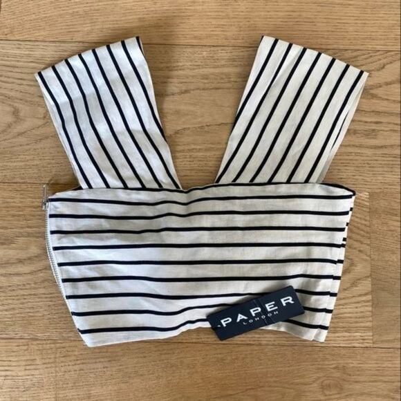 Revolve - Paper London Twist Top in Black & Cream - Picture 7 of 8